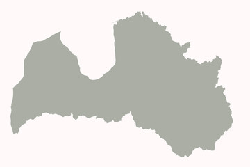 Fototapeta premium Detailed Map of Latvia With States and Cities
