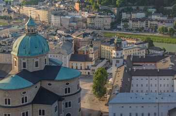Obraz premium Salzburg old town cityscape viewed from Hohensalzburg Fortress