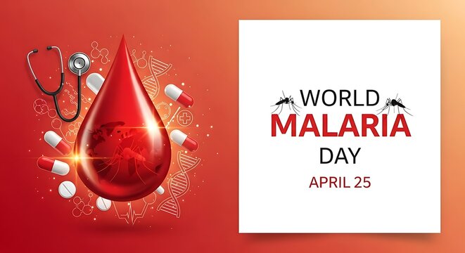 World malaria day awareness campaign poster for april 25th