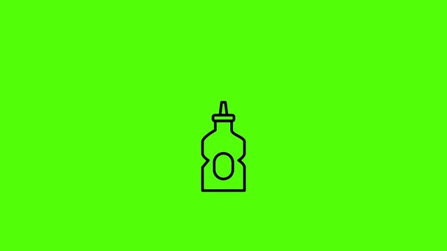Condiment Bottle: Simple and stylish illustration of a condiment bottle. Clean design, vivid color scheme