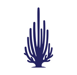 Obraz premium dark blue coral reef icon for ocean wildlife and marine life designs