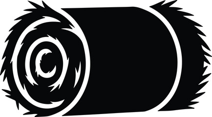 silhouette round hay bale for farming and agricultural concept vector design © Golshan Ara Monny