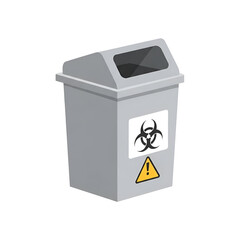 Biohazard Waste Container with Warning Label.
