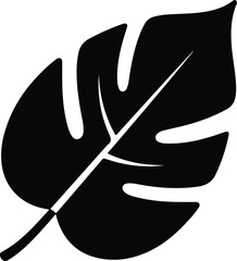 silhouette tropical monstera deliciosa leaf isolated on white background vector design © Golshan Ara Monny