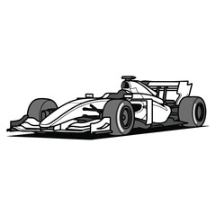 Obraz premium Racing car in motion on a track with a driver on board speeding
