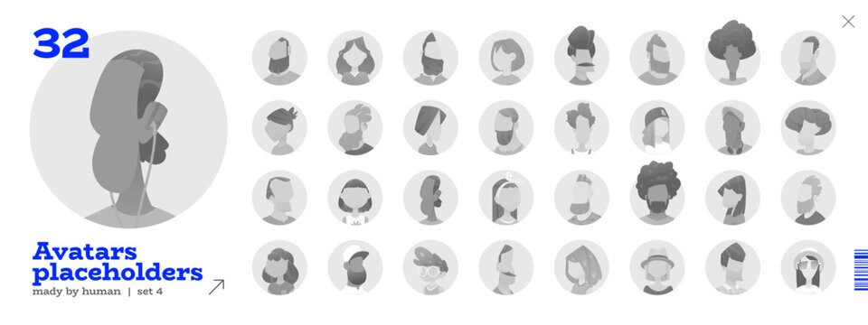 Avatar, Character, And Placeholder Headshot of A Man or Person with A Woman Icon In Gray for A Professional Portrait. Profile User, Cartoon Picture, and Generic Male Default in A Diverse.