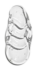 Clear gel blob with bubbles isolated on white background viewed from above