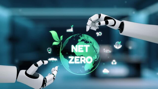 AI guides sustainability strategy with eco-intelligent tools and virtual assistants for achieving net zero goals and transforming digital business with green innovation. Epoch