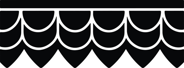 silhouette decorative scallop border graphic element repetitive pattern vector design © Tamjida Alam