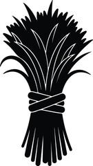 Naklejka premium silhouette tied bundle grain harvest agriculture food nature icon vector design