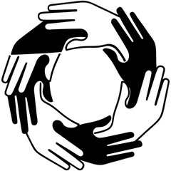 Obraz premium Diverse hands joining together in unity and cooperation