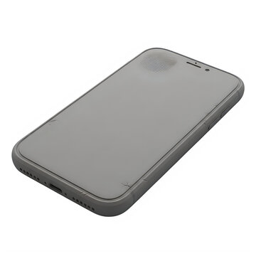 Gray mobile phone case isolated on transparent background