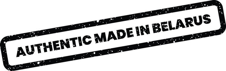 Fototapeta premium Authentic product origin stamp with grunge effect, certifying manufacture in Belarus, ideal for packaging labels