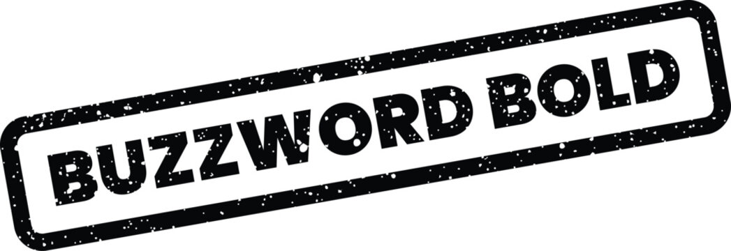 Authentic grunge style rubber stamp showcasing the phrase buzzword bold for impactful communication visuals