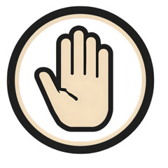 Obraz premium Hand gesture palm facing outward isolated on transparent background.