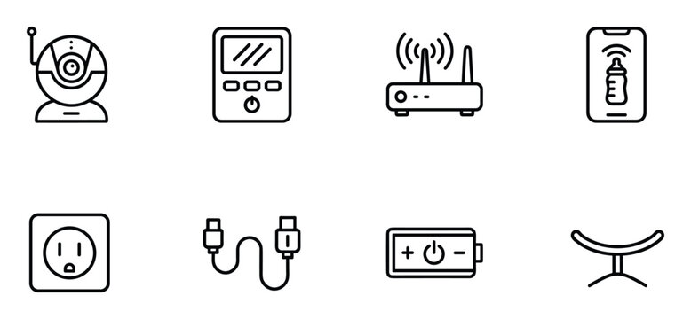 Home security camera providing remote baby monitoring and safety in black and white colors