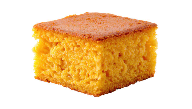 A delicious square slice of cornbread