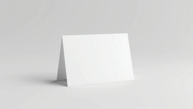 Table tent card. Blank white 3d render illustration.