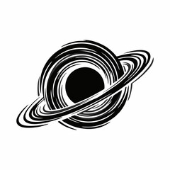 Black Hole Singularity or Vortex Galaxy Silhouette Vector Icon © Reni