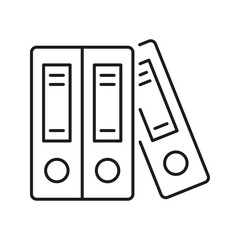 Three Ring Binders Line Icon. Office Organization And Document Management Outline Symbol. Filing System And Record Keeping. Editable Stroke. Isolated Vector Illustration