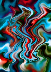 Fototapeta premium A contemporary digital art piece featuring abstract paintings made from a combination of multicolor art patterns, exhibiting the nuances characteristic of modern art.