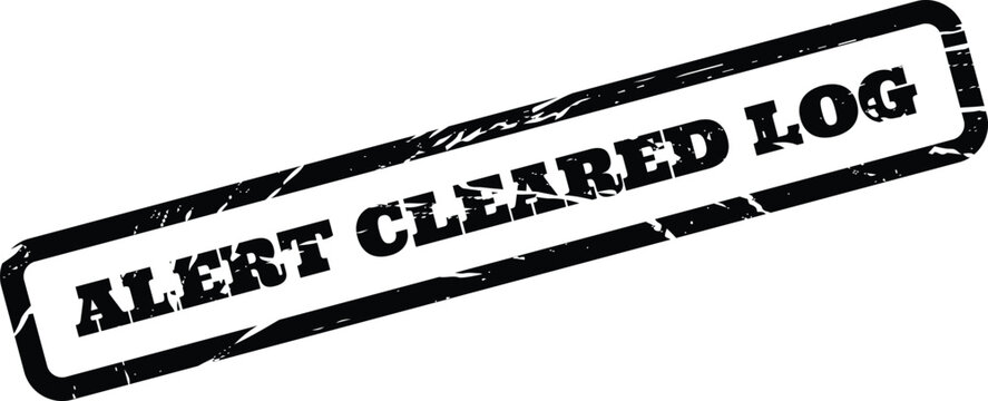 Distressed rectangular rubber stamp vector indicating an important alert has been successfully logged