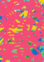 Fototapeta premium A contemporary digital art piece featuring abstract paintings made from a combination of multicolor art patterns, exhibiting the nuances characteristic of modern art.