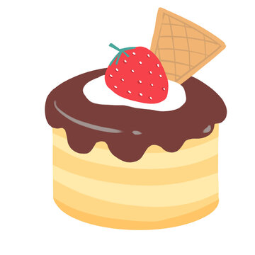 The cartoon-style image displays snacks including drinks, ice cream, donuts, and bakery items.