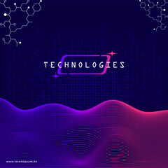 Obraz premium Digital technology and big data concept. Abstract visual for screen template. Geometric artificial intelligence tech background