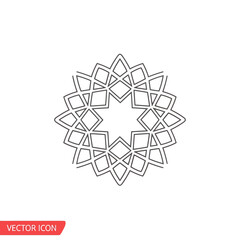 Geometric Mandala Design Element, an intricate vector illustration of a symmetrical pattern viewed from directly above