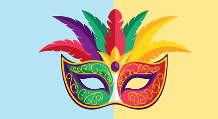 Vibrant Mardi Gras Mask © Bahan