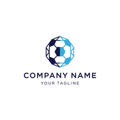 Geometric Soccer Ball Logo Design Abstract Futuristic Style.
