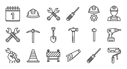 Fototapeta premium Sustainable energy icons set, featuring eco-friendly symbols and renewable sources, presented in a clean vector illustration style