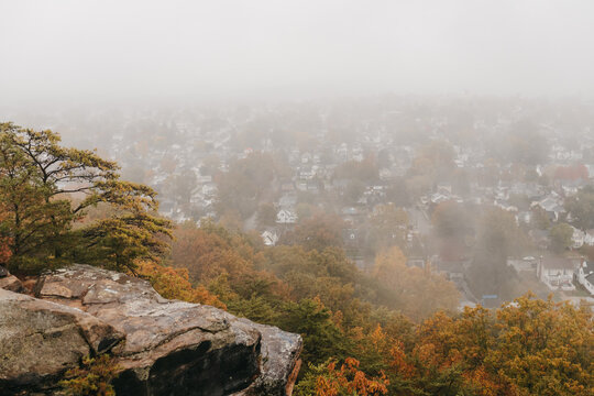 Foggy morning views from the top of Rising Park in Lancaster Ohio.