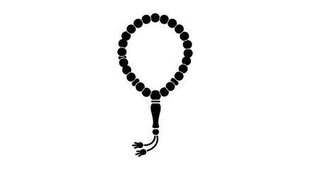 Black Prayer Beads on White Background 7.