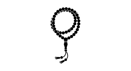 Black Prayer Beads on White Background 8.