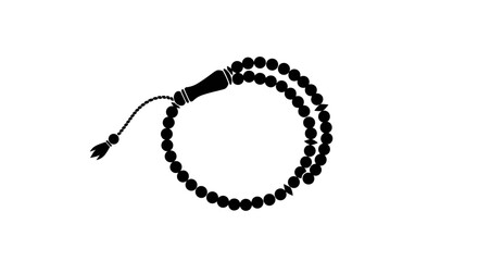 Black Prayer Beads on White Background 12.