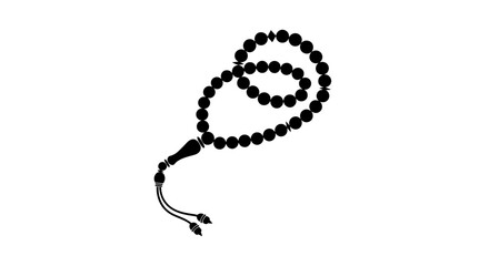 Black Prayer Beads on White Background 16.