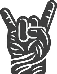 Obraz premium Rock Hand Sign Silhouette.eps