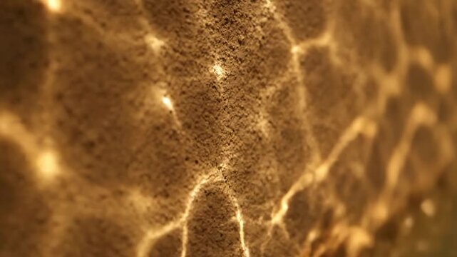 A close-up view of light reflecting off a textured, cracked surface,  creating a warm and ambient mood ideal for background designs.