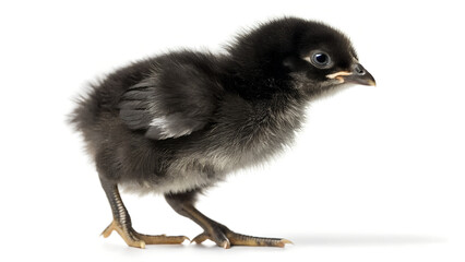 Fototapeta premium Black Chick small on isolated white background