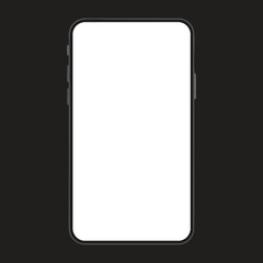 Mockup of a modern mobile phone with a blank screen