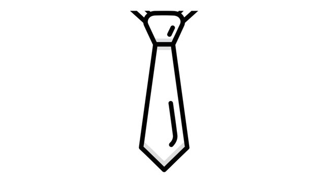 Minimalist Tie Icon: Elegant Business Accessory, Formal Wear, Professional Style