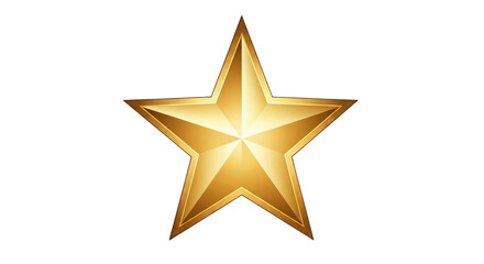 Golden star isolated on transparent background