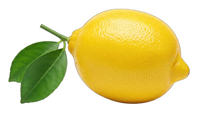 Yellow lemon fruit isolated on transparent background