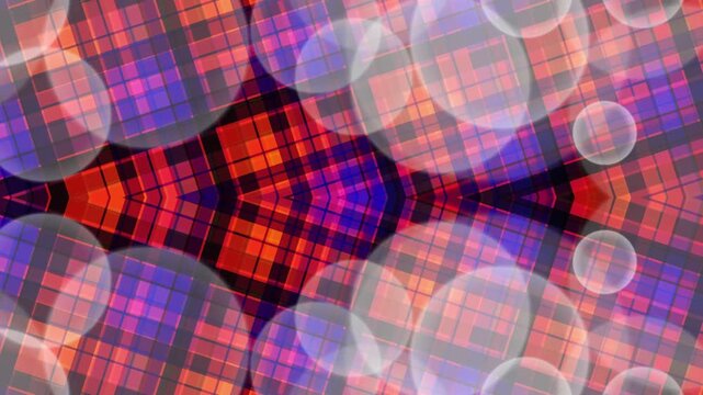 Vibrant plaid pattern with bokeh effect, footage video background, abstract design