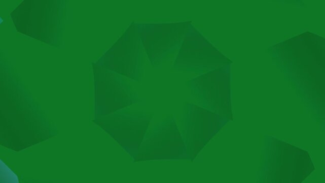 Green geometric pattern footage video of abstract shapes, Nature-inspired design element, Close-up, Dark green background, Abstract concept