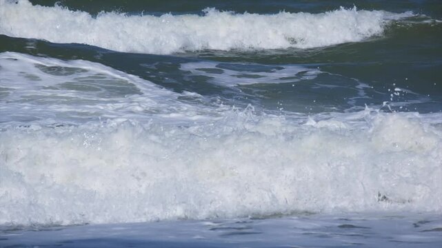 Footage of big waves in January during monsoon season