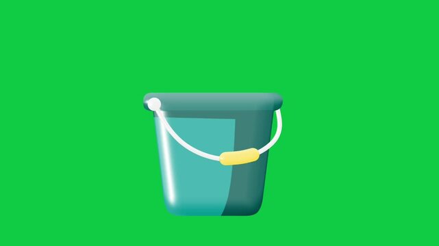 2D Animated Water Bucket for Household Cleaning Tasks