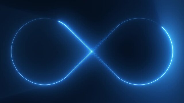 Infinity neon sign. Computer generated 3d render